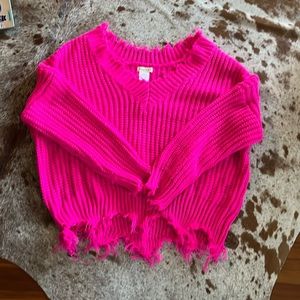 Selling a really pretty hot pink Main Strip sweater.